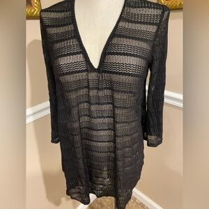 Coverup Black Mesh long sleeve L